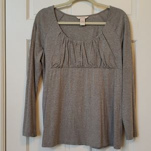 Sundance Ruched Bodice Grey Tshirt/Large/NWOT